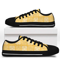 Yellow Palaka Quilt Hawaii Low Top Shoes Traditional Hawaii-plaid Pattern LT14 - Polynesian Pride