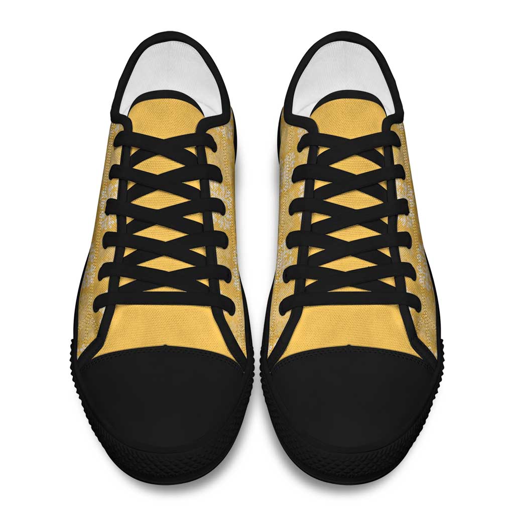 Yellow Palaka Quilt Hawaii Low Top Shoes Traditional Hawaii-plaid Pattern LT14 - Polynesian Pride