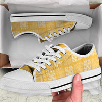 Yellow Palaka Quilt Hawaii Low Top Shoes Traditional Hawaii-plaid Pattern LT14 Yellow - Polynesian Pride