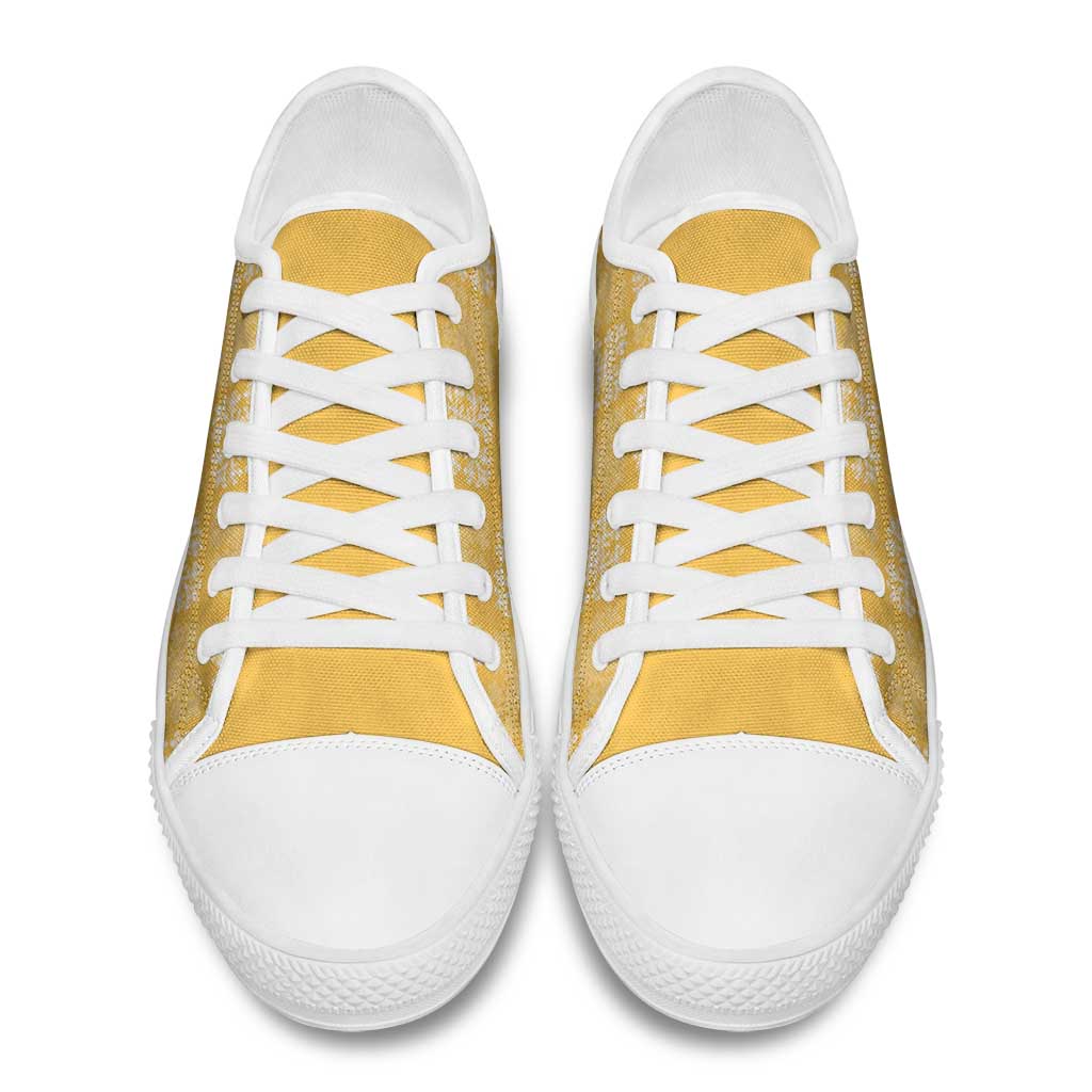 Yellow Palaka Quilt Hawaii Low Top Shoes Traditional Hawaii-plaid Pattern LT14 - Polynesian Pride