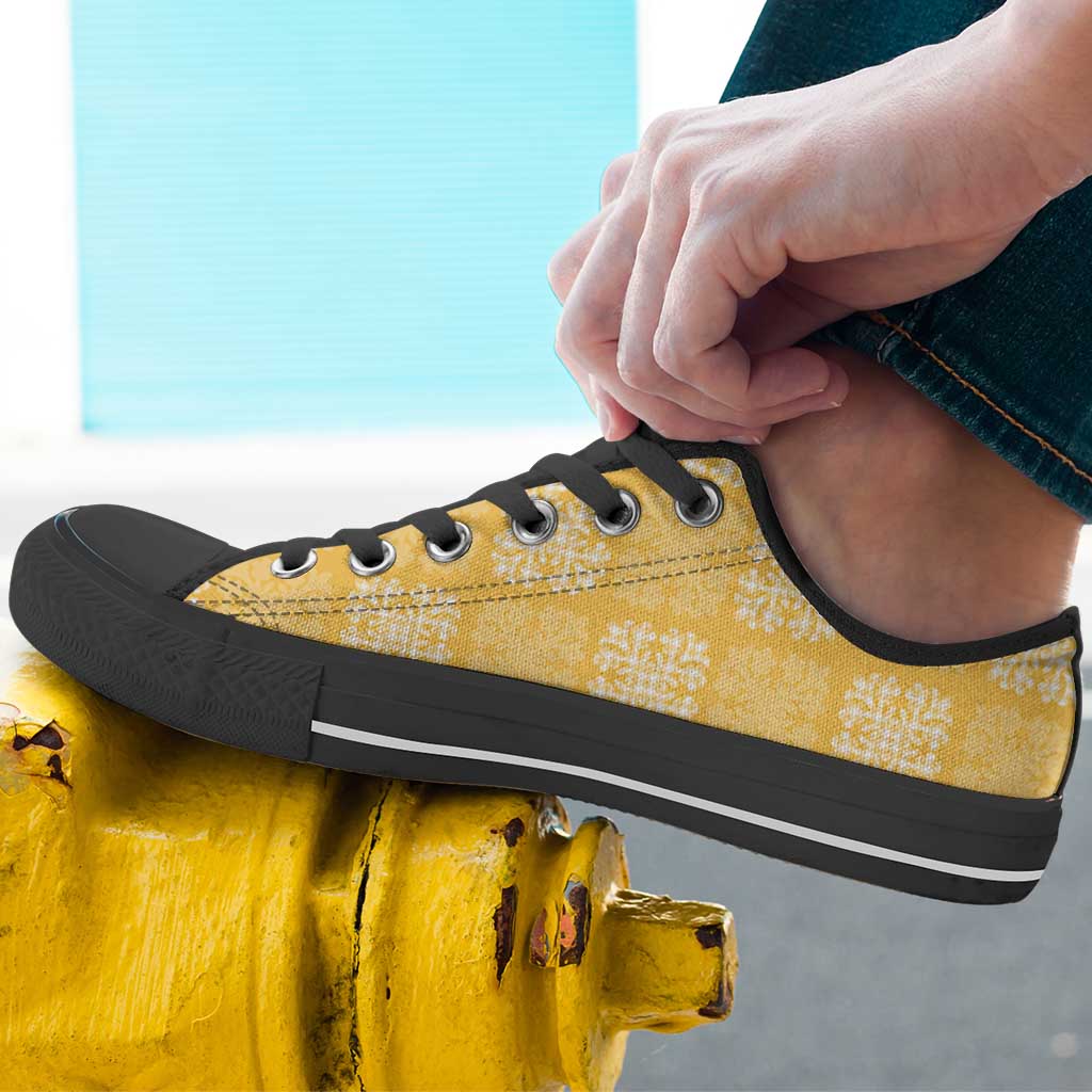 Yellow Palaka Quilt Hawaii Low Top Shoes Traditional Hawaii-plaid Pattern LT14 - Polynesian Pride