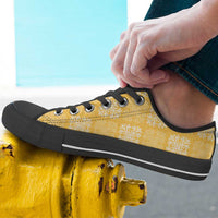 Yellow Palaka Quilt Hawaii Low Top Shoes Traditional Hawaii-plaid Pattern LT14 - Polynesian Pride
