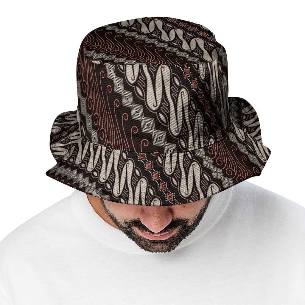 Yogyakarta Parang Batik Motifs Bucket Hat Indonesian Traditional Pattern