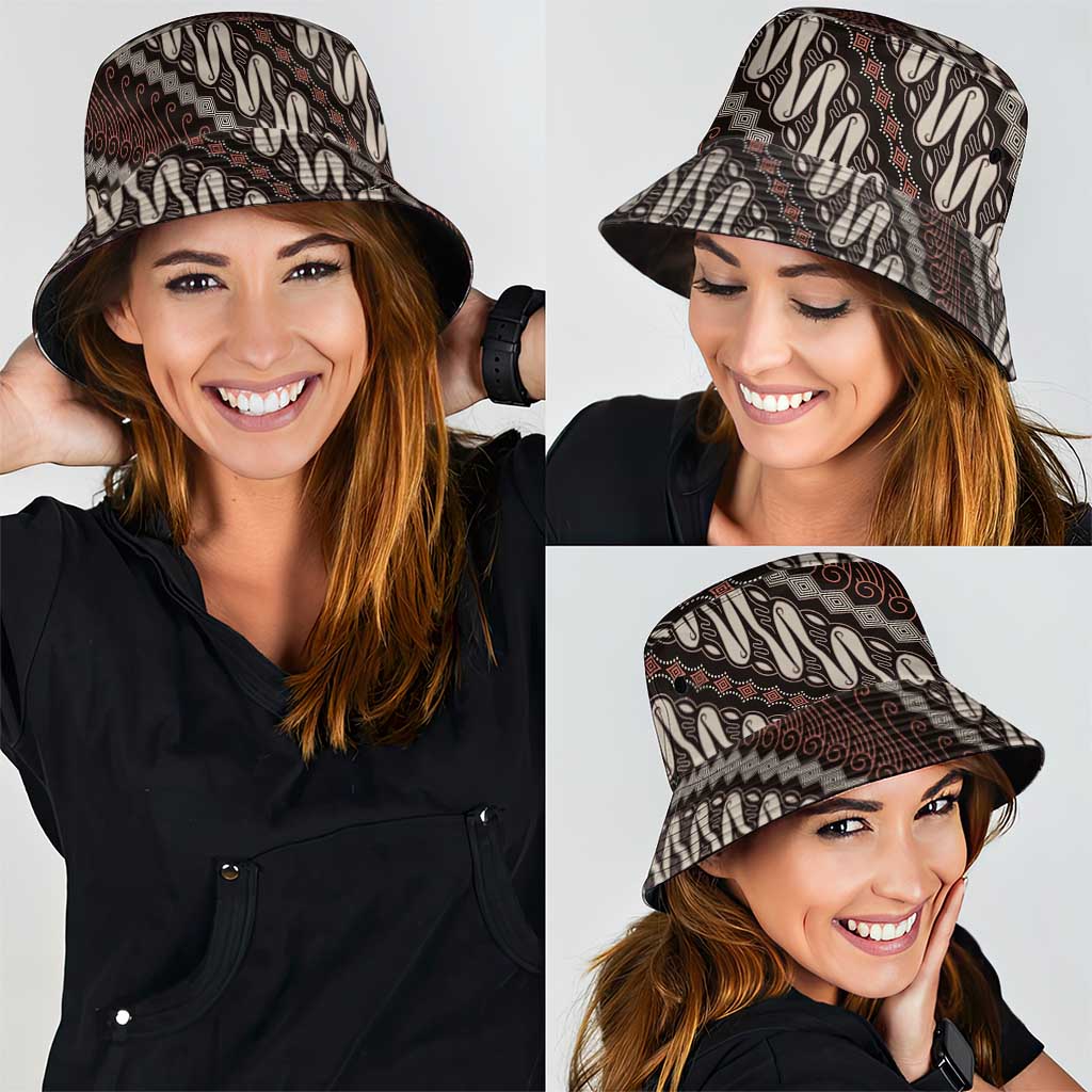 Yogyakarta Parang Batik Motifs Bucket Hat Indonesian Traditional Pattern