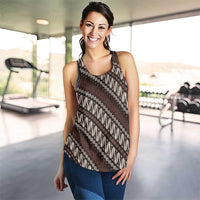 Yogyakarta Parang Batik Motifs Women Racerback Tank Indonesian Traditional Pattern