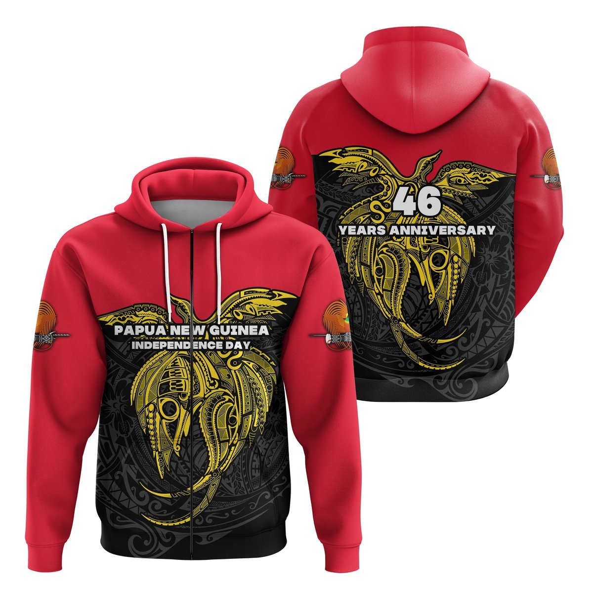 Papua New Guinea Zip Hoodie Independence Day Simple Style LT16 - Polynesian Pride