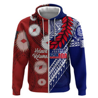 CUSTOMER REQUEST - Rotuma & Samoa - 250926 Hoodie LT7 Zip Hoodie Blue Red - Polynesian Pride