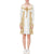 Polynesian Long Sleeve String Tie Dress - White Parallel Pattern Yellow - Polynesian Pride