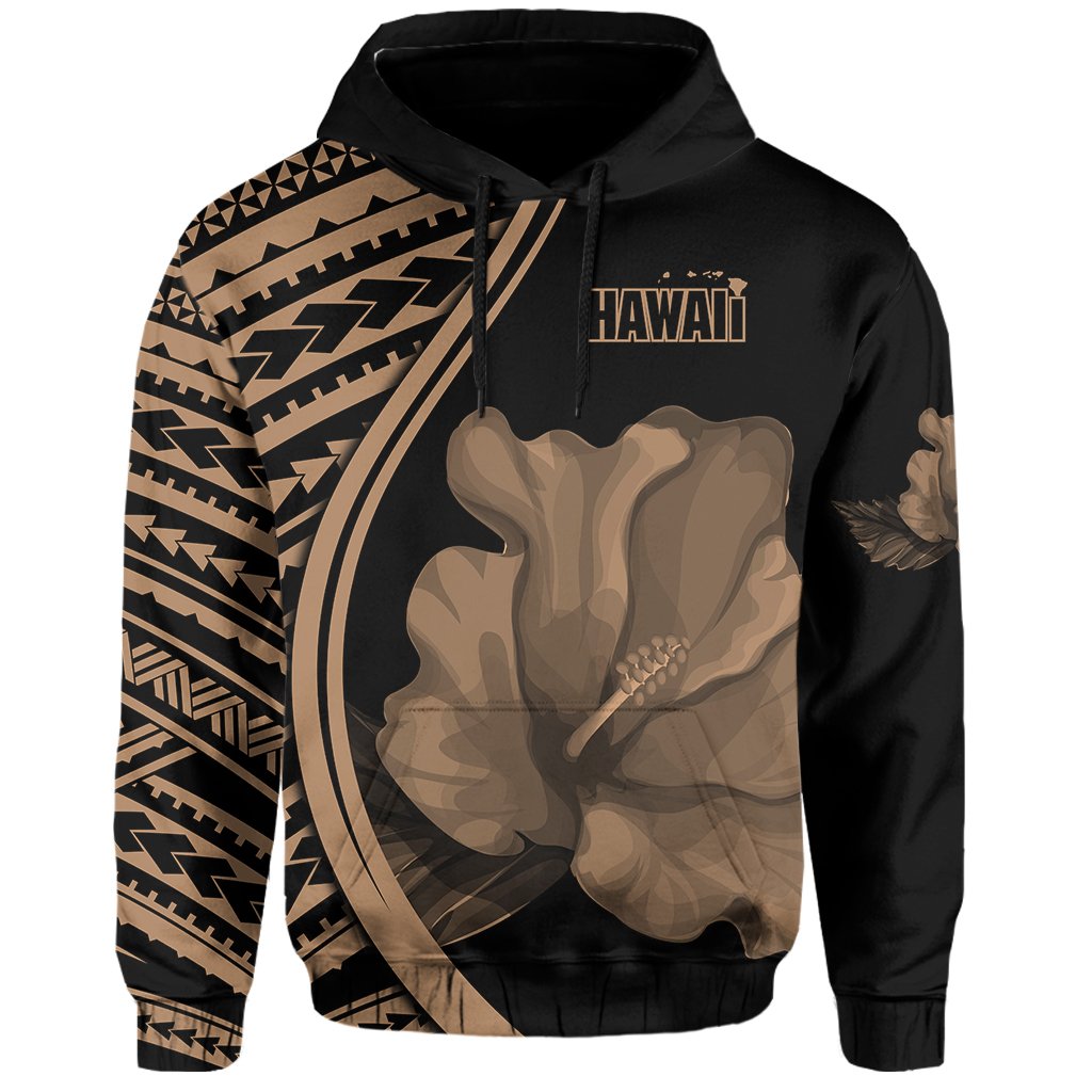 Polynesian Hibiscus Map Flag of Hawaii Hoodie - Polynesian Pride