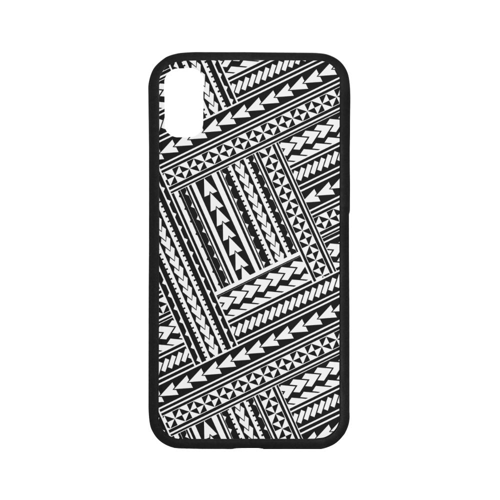 Polynesian 17 Rubber Phone Case One Size iPhone X Black - White - Polynesian Pride
