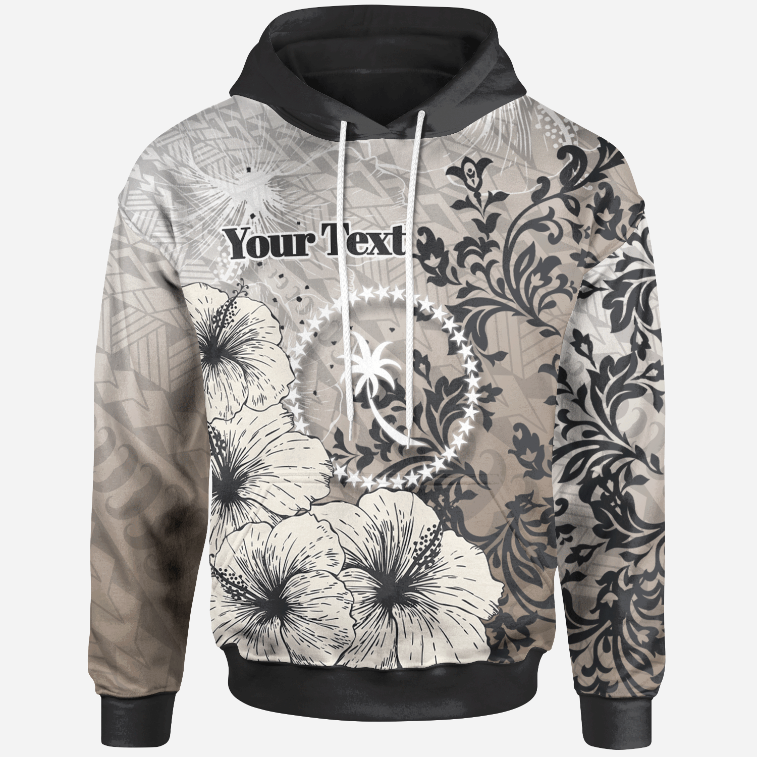 Chuuk State Hoodie Custom Vintage Luxury Floral Style Unisex Nude - Polynesian Pride