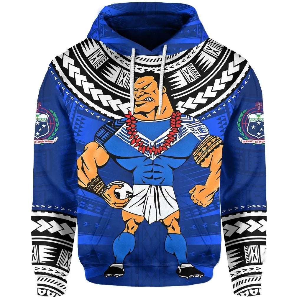 Samoa Hoodie Samoan Rugby Unisex Blue - Polynesian Pride