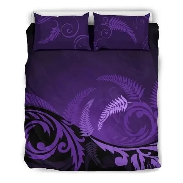 New Zealand Silver Fern Bedding Set - Purple - Polynesian Pride