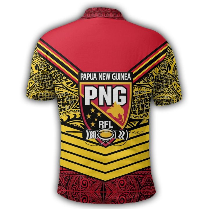 Papua New Guinea Polo Shirt Tapa Lauhala Rugby Scrum Style - Polynesian Pride