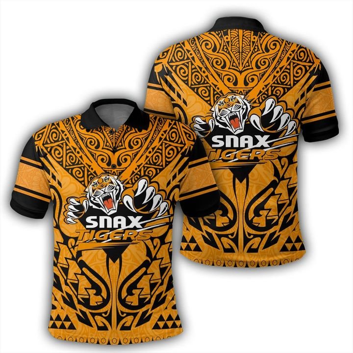 Lae Snax Tigers Polo Shirt Papuan Unisex Yellow - Polynesian Pride