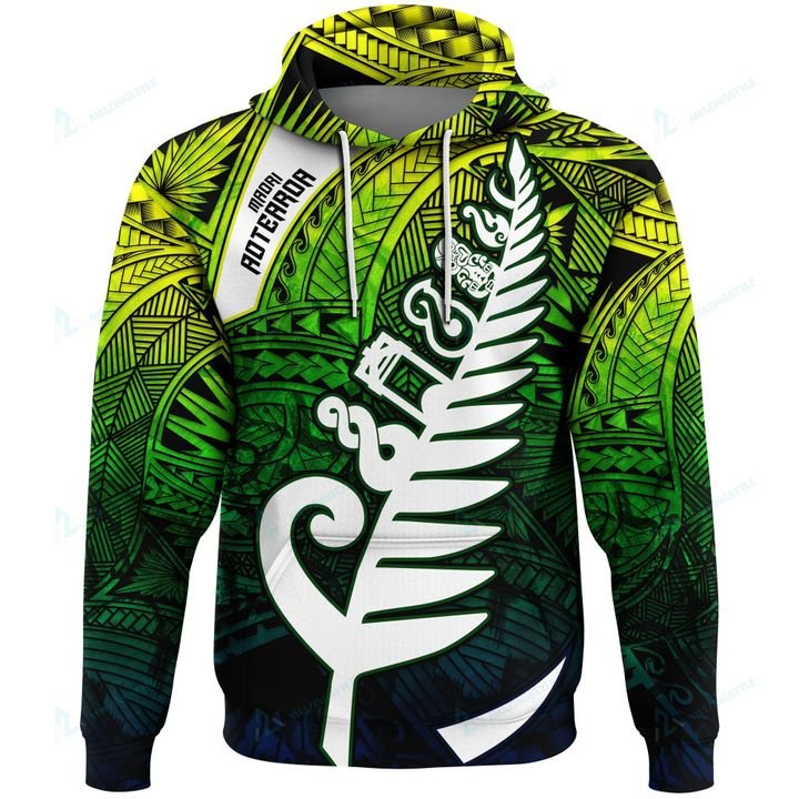 Custom New Zealand Maori Pullover Hoodie, Maori Symbols Rasta Unisex Rasta - Polynesian Pride