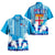 Fiji Hawaiian Shirt - Fijian Tapa Flag Blue Unisex Blue - Polynesian Pride