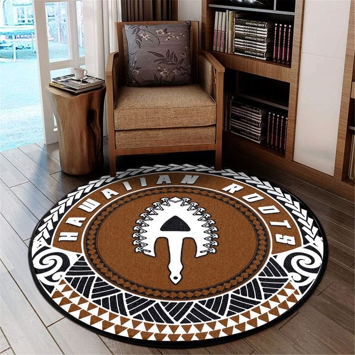 Hawaii Home Set - Hawaii Roots Round Carpet Round Carpet Brown - Polynesian Pride