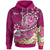 Tahiti Custom Hoodie Turtle Plumeria (Pink) Unisex Pink - Polynesian Pride