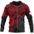 Tahiti Polynesian Hoodie (Zip up) Red Turtle Unisex RED - Polynesian Pride