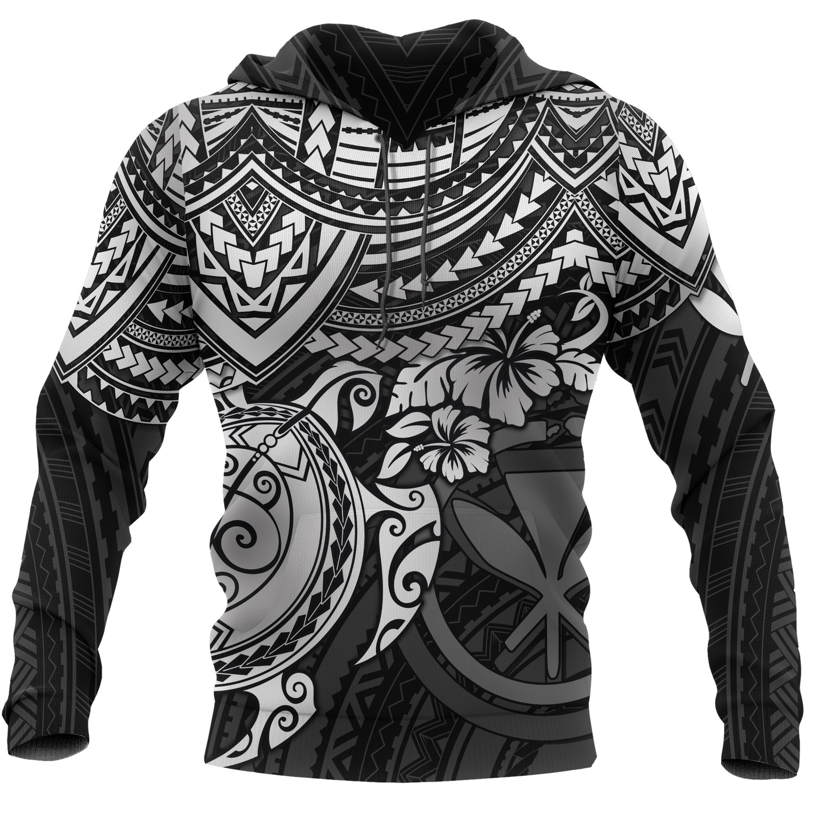 Polynesian Hawaii Hoodie White Turtle Unisex WHITE - Polynesian Pride