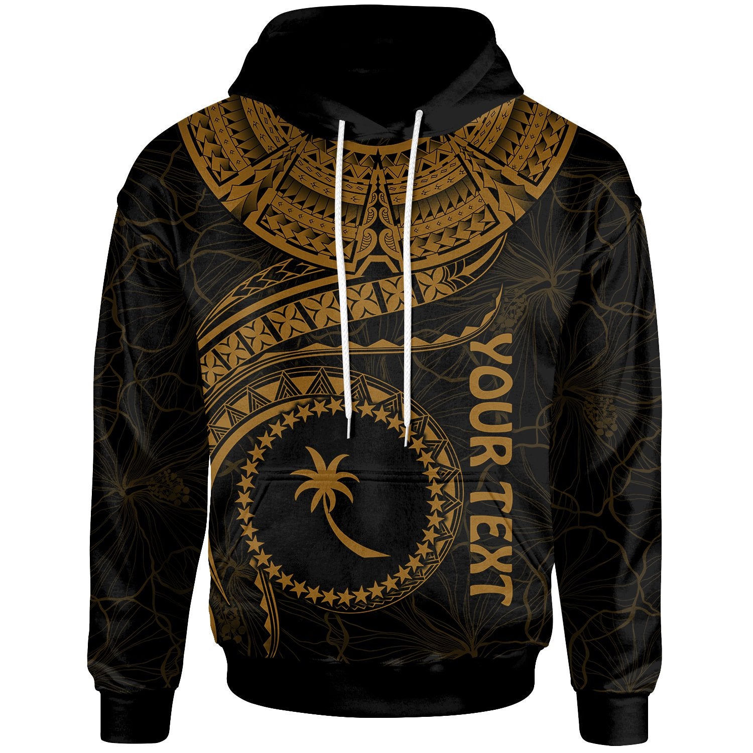 Chuuk Polynesian Custom Hoodie Chuuk Waves (Golden) Unisex Golden - Polynesian Pride