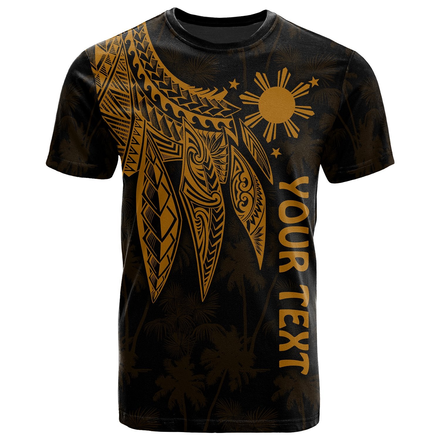 The Philippines Custom T Shirt Polynesian Wings (Golden) Unisex Golden - Polynesian Pride