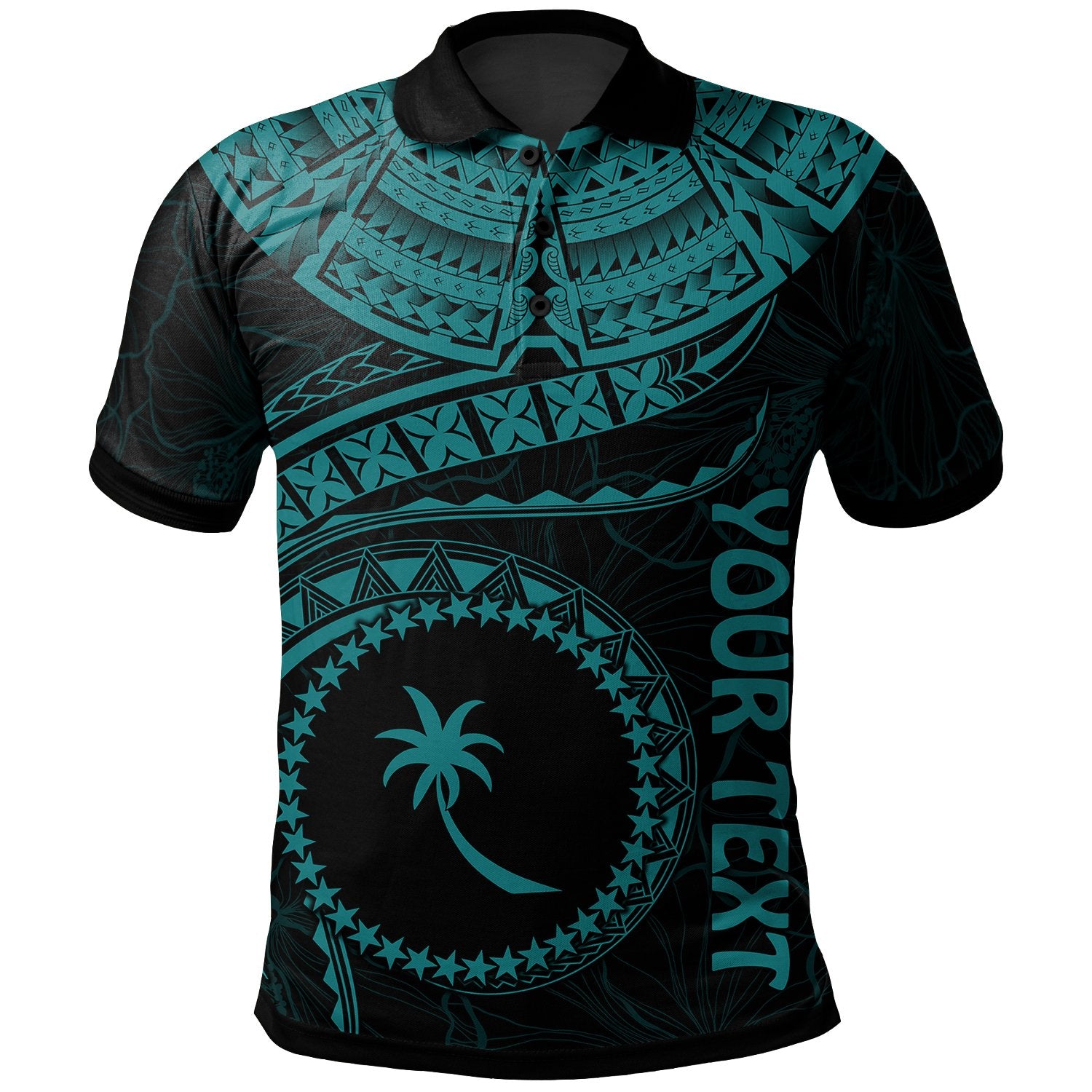 Chuuk Polynesian Custom Polo Shirt Truk Waves (Turquoise) Unisex Turquoise - Polynesian Pride