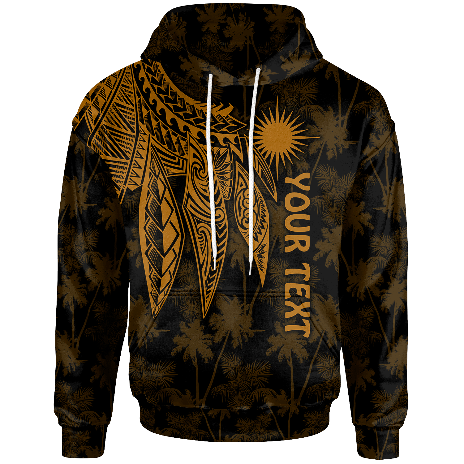 Marshall Islands Custom Hoodie Polynesian Wings (Golden) Unisex Golden - Polynesian Pride