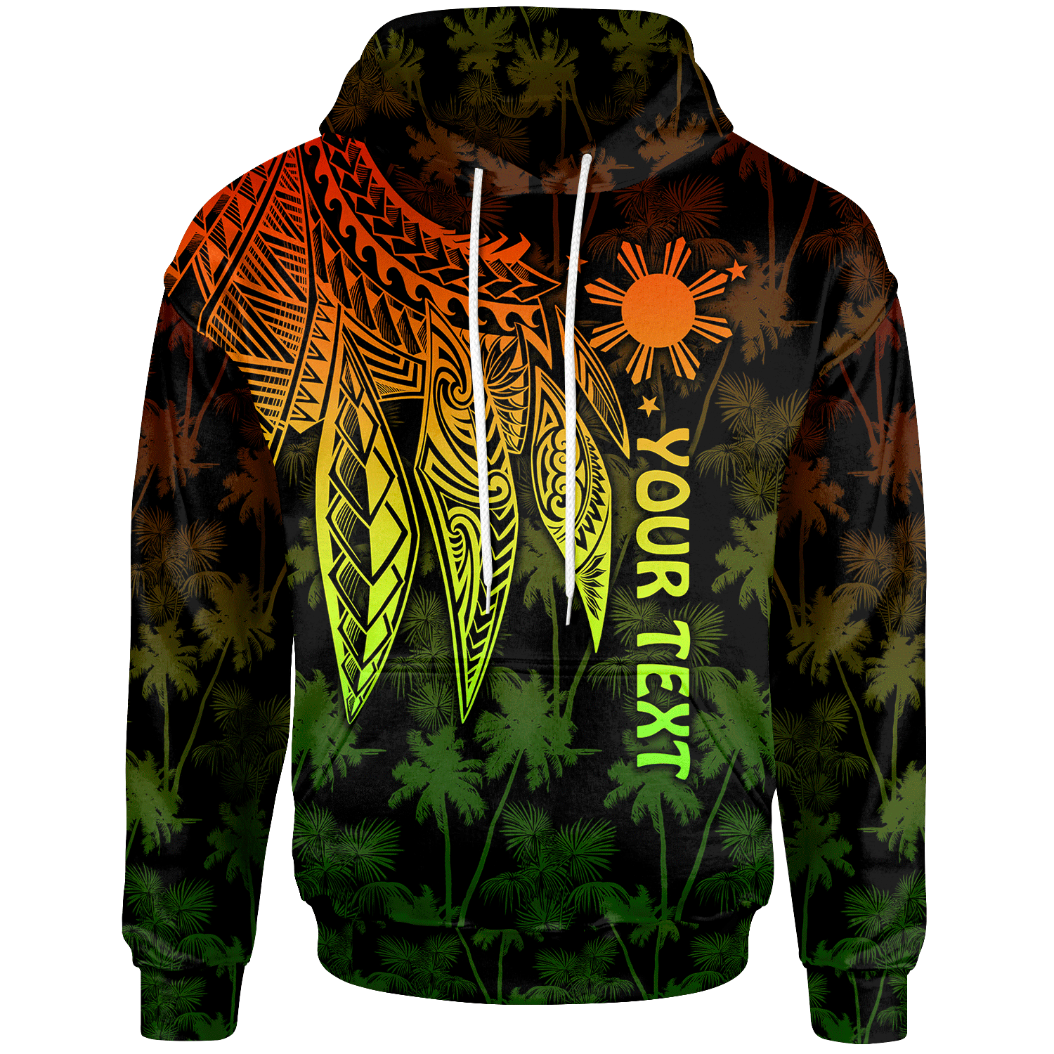 The Philippines Custom Hoodie Polynesian Wings (Reggae) Unisex Reggae - Polynesian Pride