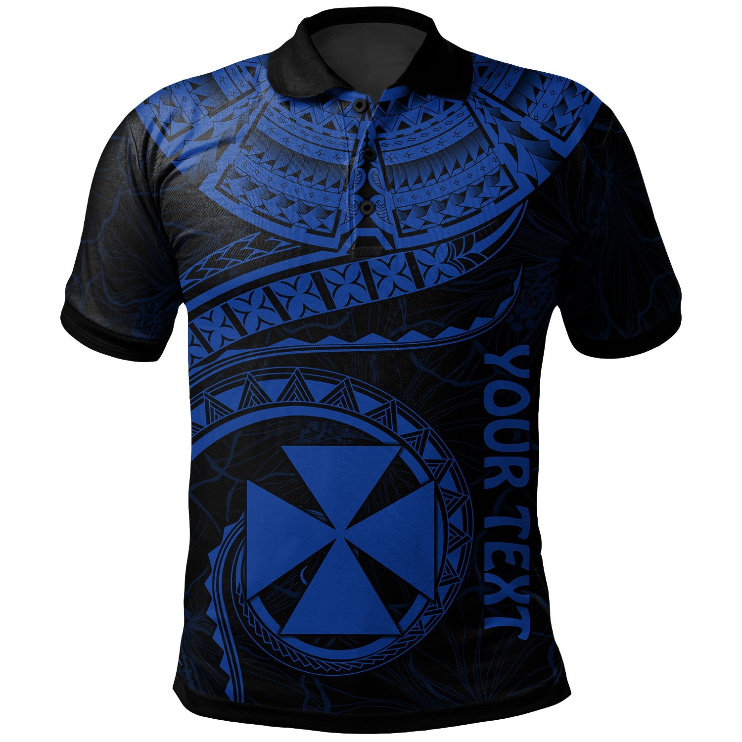 Wallis and Futuna Custom Polo Shirt Polynesian Waves (Blue) Unisex Blue - Polynesian Pride