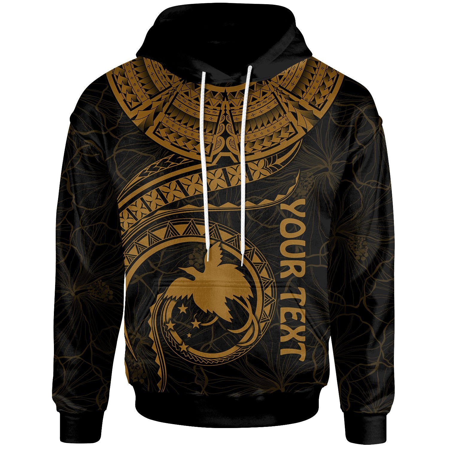 Papua New Guinea Polynesian Custom Hoodie Papua New Guinea Waves (Golden) Unisex Golden - Polynesian Pride