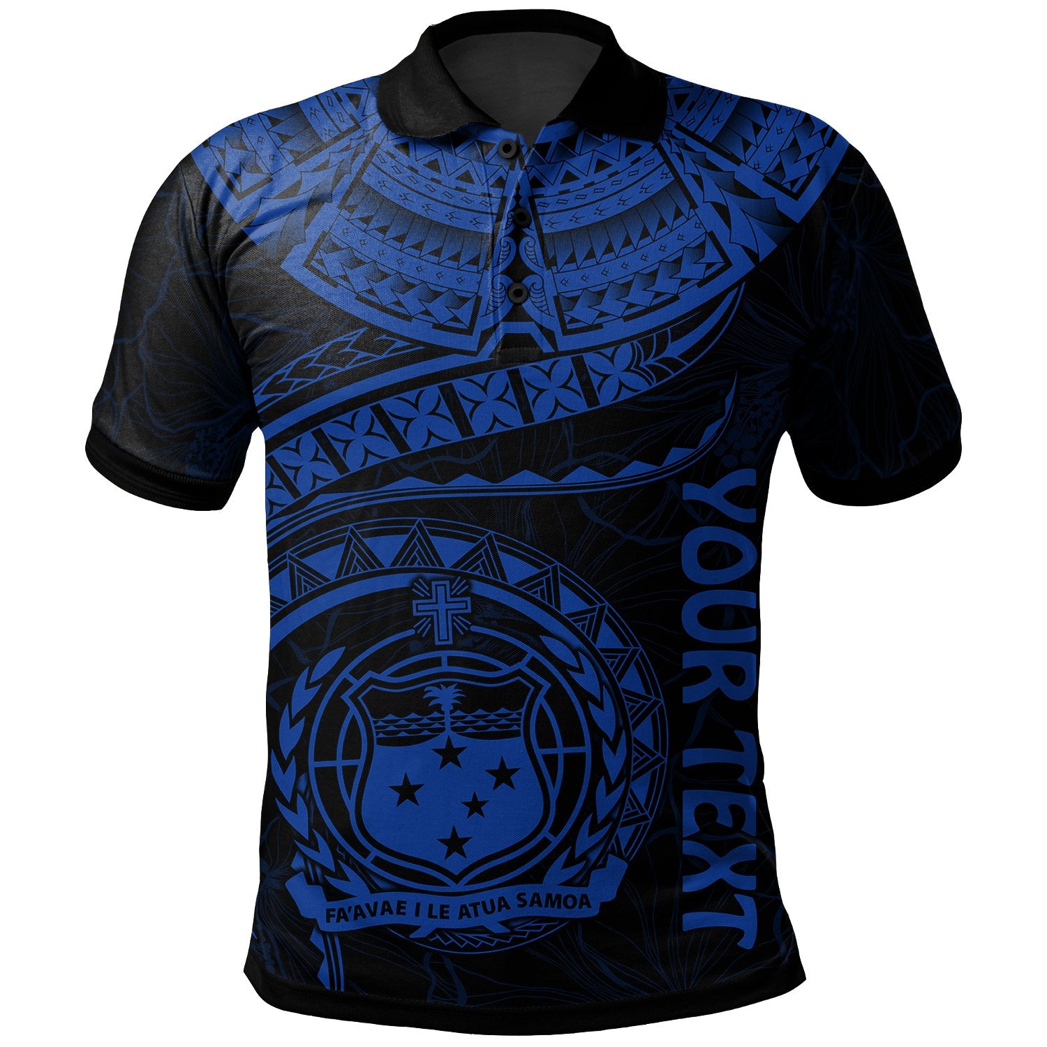 Polynesian Samoa Custom Polo Shirt Samoan Waves (Blue) Unisex Blue - Polynesian Pride