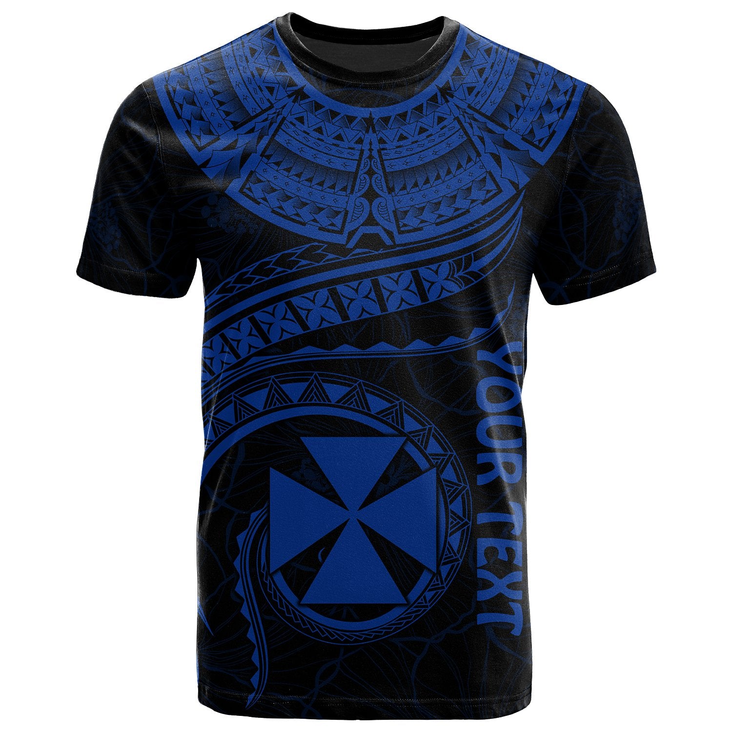 Wallis and Futuna Polynesian Custom T Shirt Wallis and Futuna Waves (Blue) Unisex Blue - Polynesian Pride