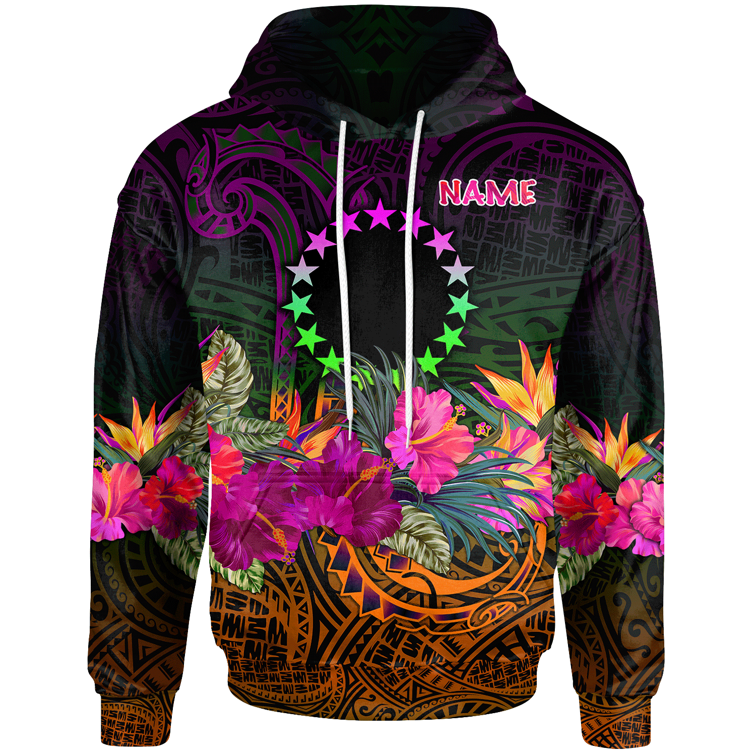 Cook Islands Custom Polynesian Hoodie Summer Hibiscus Unisex Reggae - Polynesian Pride