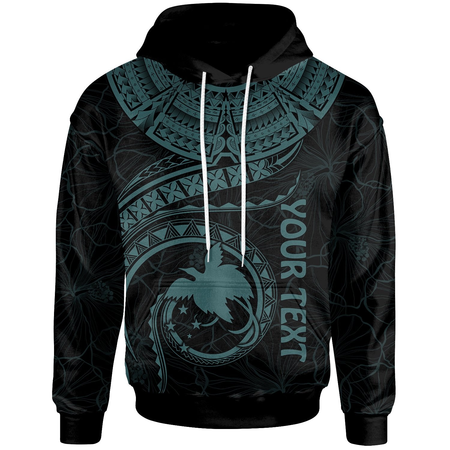 Papua New Guinea Polynesian Custom Hoodie Papua New Guinea Waves (Turquoise) Unisex Turquoise - Polynesian Pride