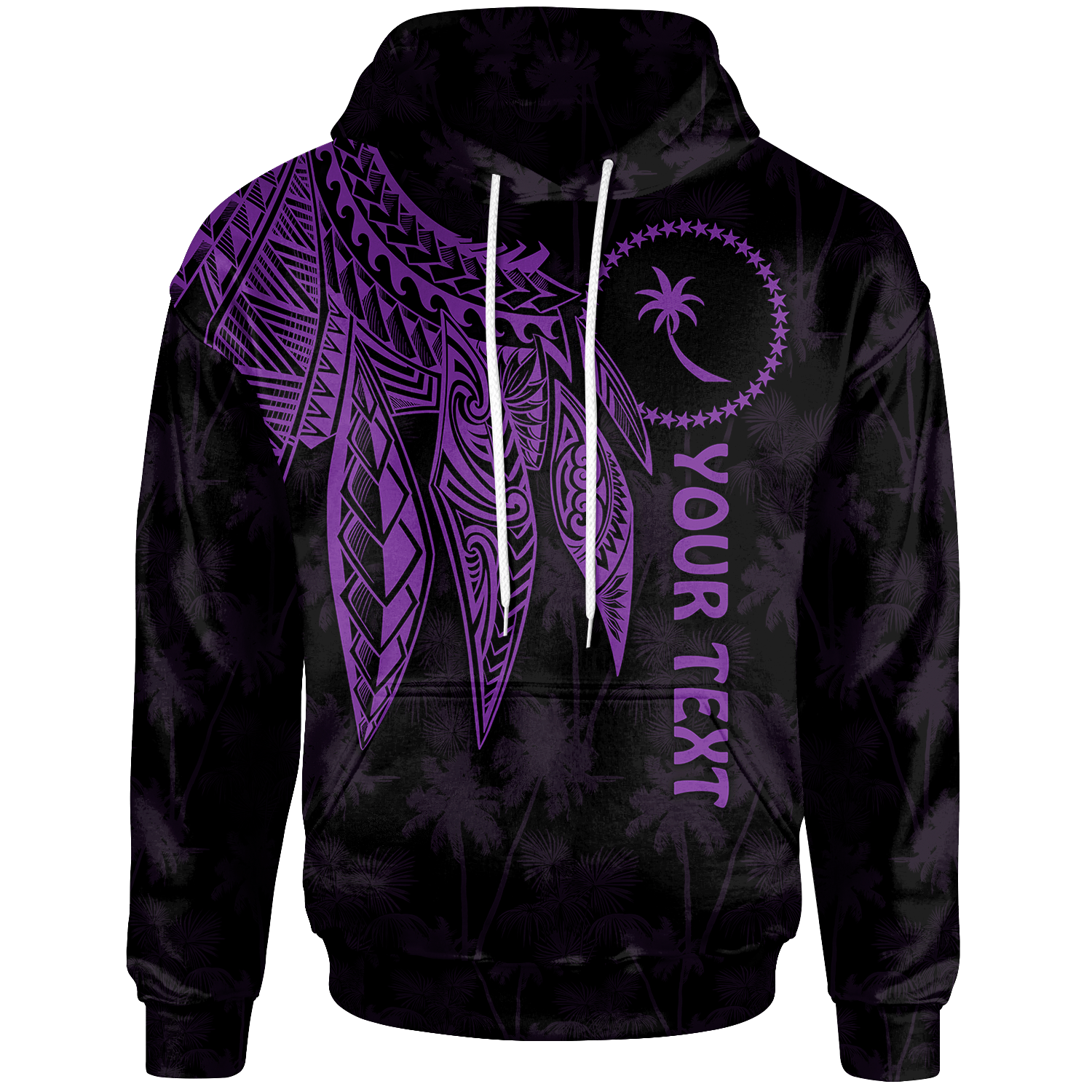 Chuuk Custom Hoodie Polynesian Wings (Purple) Unisex Purple - Polynesian Pride