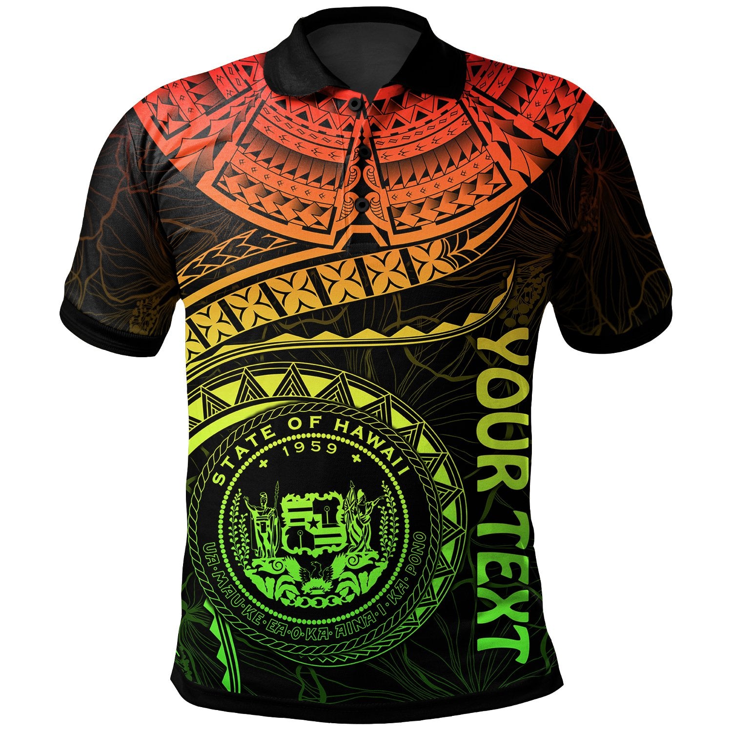 Polynesian Hawaii Custom Polo Shirt Hawaiian Waves (Reggae) Unisex Reggae - Polynesian Pride