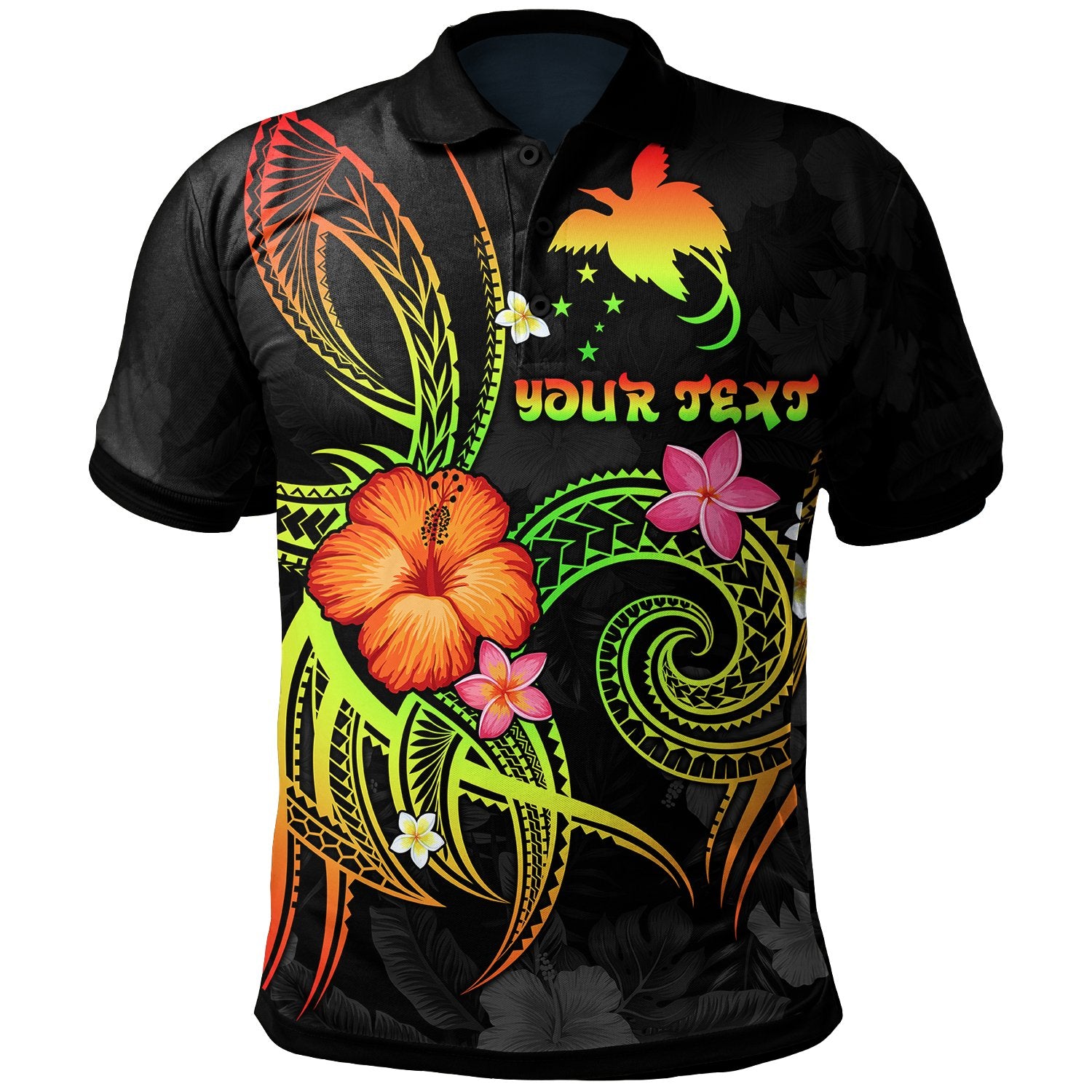 Papua New Guinea Polynesian Custom Polo Shirt Legend of Papua New Guinea (Reggae) Unisex Reggae - Polynesian Pride