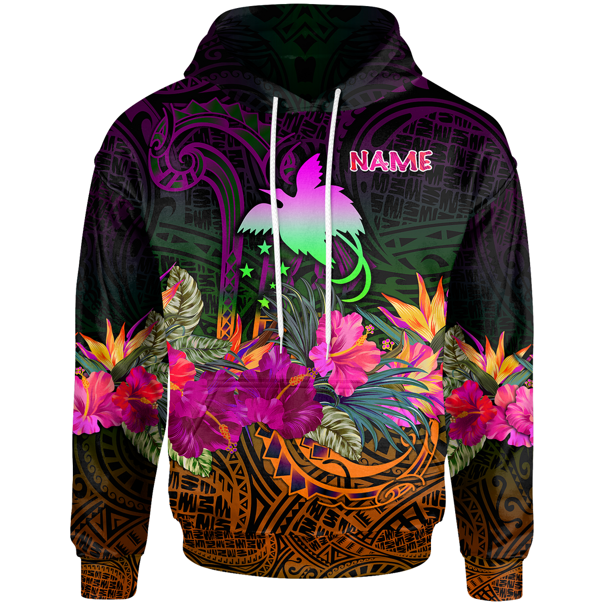 Papua New Guinea Custom Hoodie Summer Hibiscus Unisex Reggae - Polynesian Pride