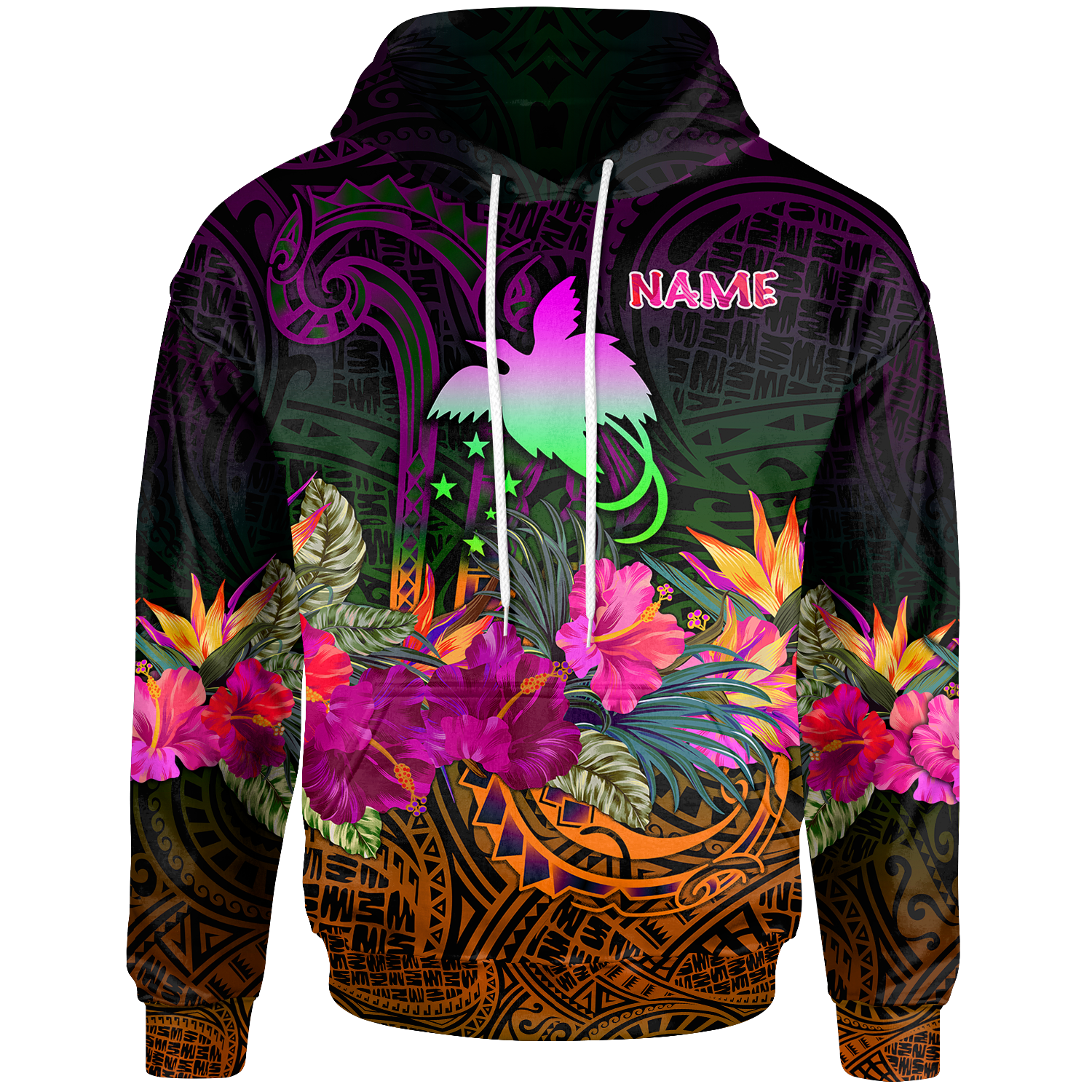 Papua New Guinea Custom Hoodie Summer Hibiscus Unisex Reggae - Polynesian Pride