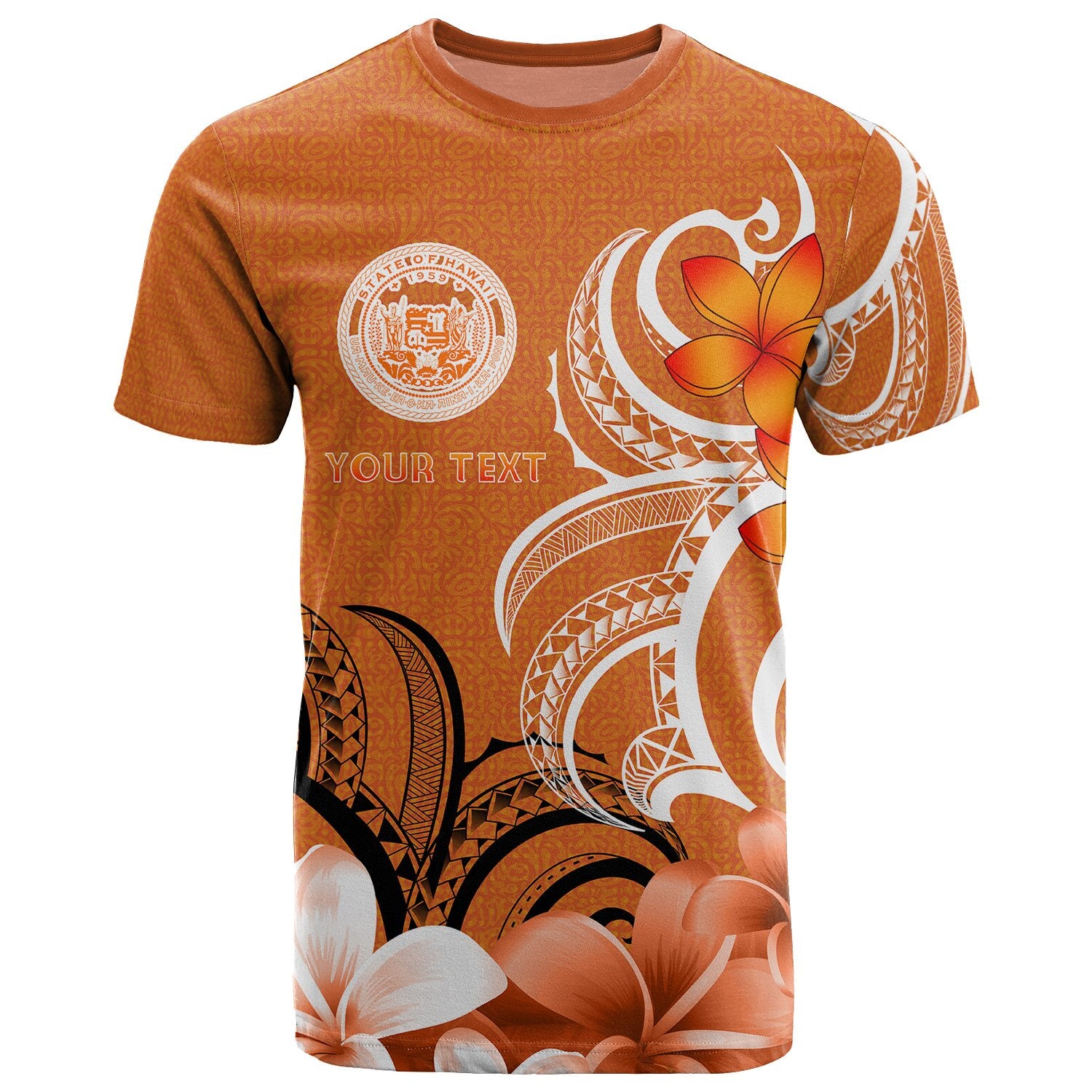 Custom Hawaii Custom T Shirt Hawaii Seal Hawaiian Spirit Unisex Orange - Polynesian Pride