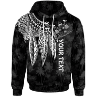 Fiji Custom Hoodie Polynesian Wings (White) Unisex Blue - Polynesian Pride