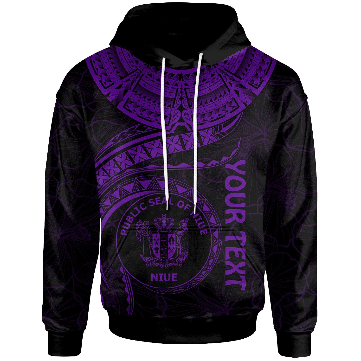 Niue Polynesian Custom Hoodie Niue Waves (Purple) Unisex Purple - Polynesian Pride