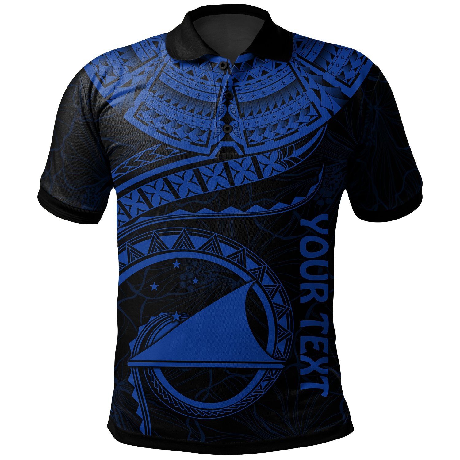 Tokelau Polynesian Custom Polo Shirt Tokelau Waves (Blue) Unisex Blue - Polynesian Pride