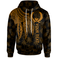 Pohnpei Custom Hoodie Polynesian Wings (Golden) Unisex Golden - Polynesian Pride