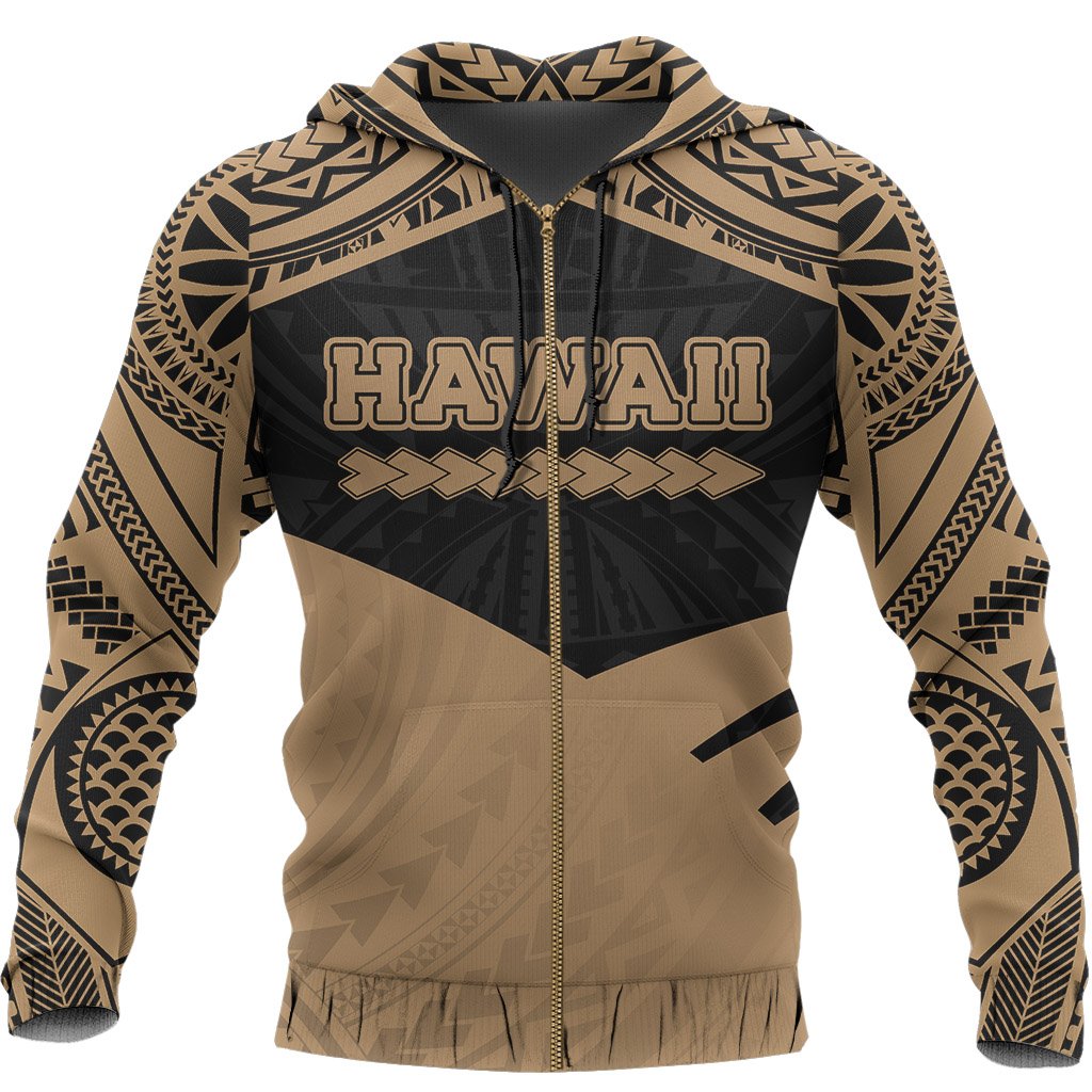 Hawaii Coat of Arms Zipper Hoodie Potent Style - Polynesian Pride