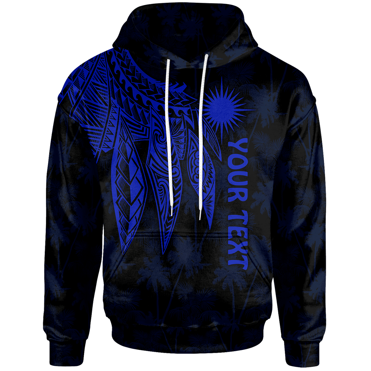 Marshall Islands Custom Hoodie Polynesian Wings (Blue) Unisex Blue - Polynesian Pride