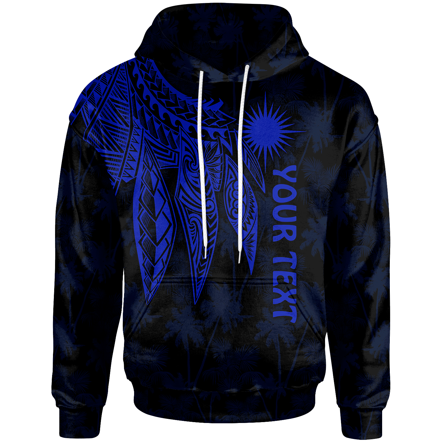 Marshall Islands Custom Hoodie Polynesian Wings (Blue) Unisex Blue - Polynesian Pride