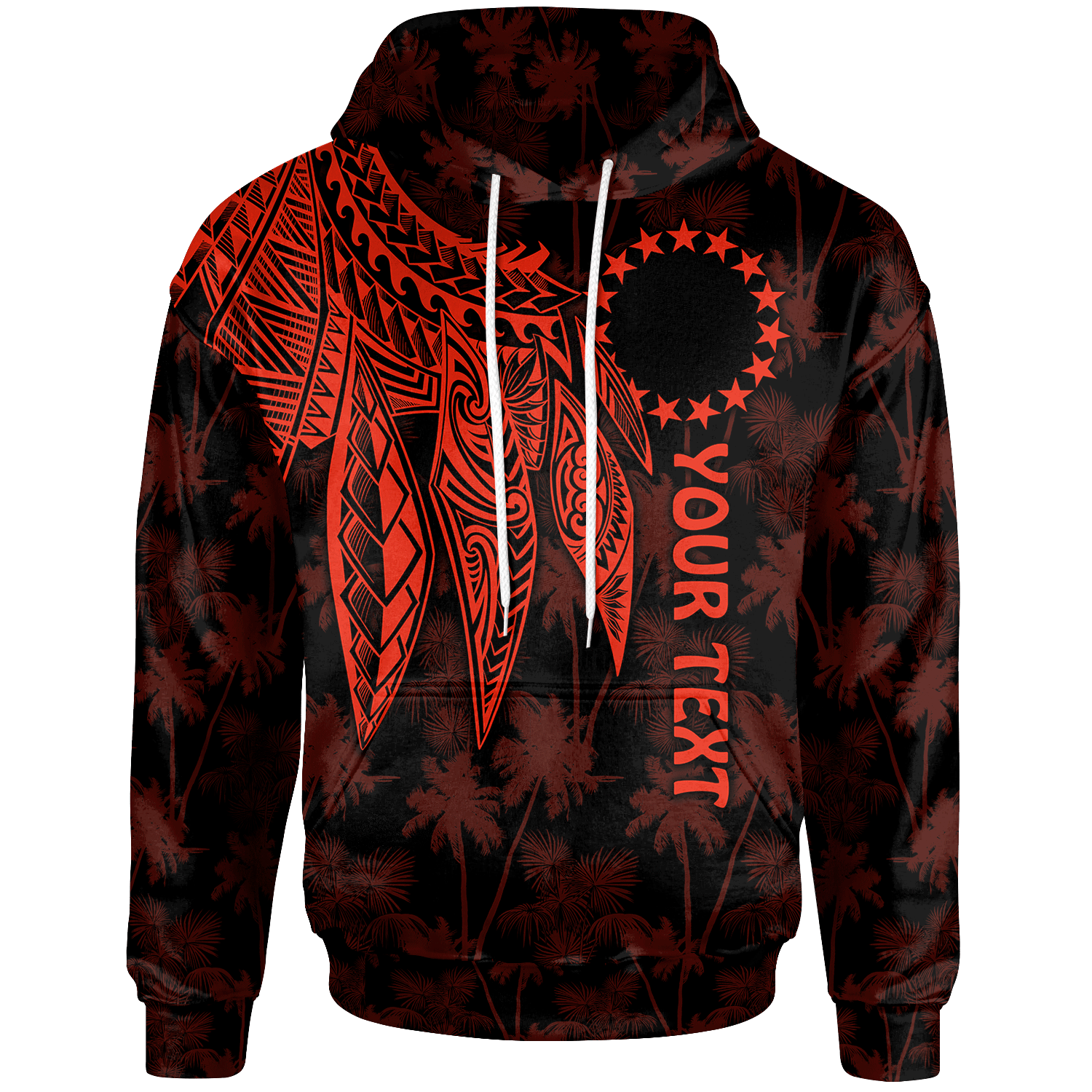 Cook Islands Custom Hoodie Polynesian Wings (Red) Unisex Red - Polynesian Pride